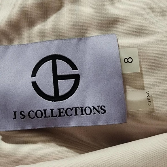 JS COLLECTIONS RIVER PUFF SLEEVE lace COLUMN GOWN dress Size 8 Blush new!!! - Picture 14 of 16